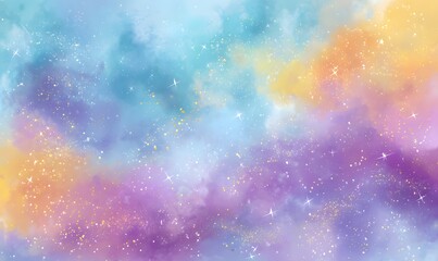 Wall Mural - create a background in pastel blue, purple, orange variations blended seamlessly with tiny random sp