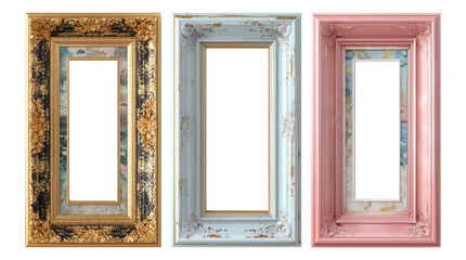 Elegant Decorative Frames Isolated on Transparent Background for Creative Use