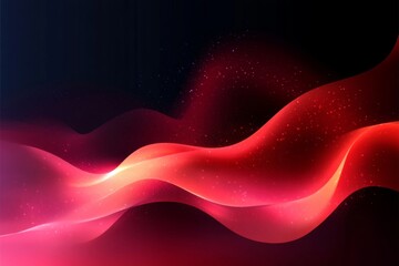 Canvas Print - stunning illuminated deep red gradient waves backdrop with subtle light play for creative projects