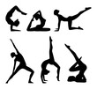 © Adobe - Diverse yoga poses silhouette collection isolated on white background