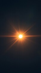 Wall Mural - vibrant golden sunburst radiating across dark cosmic space, a stunning lens flare for creativity