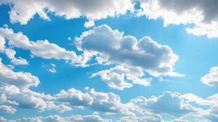 Wall Mural - A clear blue sky filled with numerous white clouds, great for background or weather-related images