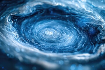 Wall Mural - abstract swirling vortex of blues and whites, resembling a cosmic nebula or deep ocean.