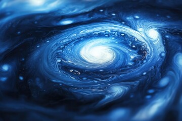 Wall Mural - abstract swirling galaxy, cosmic nebula, blue hues, vibrant energy, ethereal beauty.