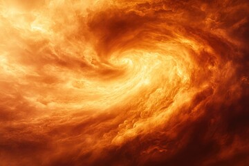 Wall Mural - a swirling vortex of fiery orange and yellow clouds creates a dramatic and intense visual spectacle.