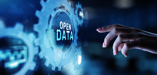 Wall Mural - Open data database integration api internet technology concept.