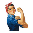 © azizunnahar - Rosie the Riveter: A powerful illustration of a woman flexing her bicep, embodying strength, determination, and the spirit of female empowerment, representing a symbol of resilience and dedication.
