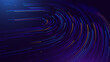 © ec0de - High Speed Light Particles Internet Data Background. Digital Road Fast Speed Internet Broadband Data Flow Concept. Light Arc Turn Twist Bend Effect. Vector Illustration.