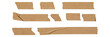 © Cool-Hunter - set of brown adhesive torn tape isolated transparent png background,Paper tape sticker with ripped edges,Design template or mockup.Torn masking tape
