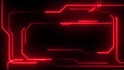Abstract technology background. Computer interface Hud motion texture. Red futuristic pattern for modern sci-fi concept. Seamless loop.