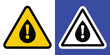© bibin - Bold yellow and black triangular fire hazard warning sign with Water drop warning icon vector sign