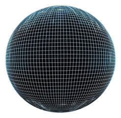 Canvas Print - png glowing wireframe of plain sphere shape futuristic space night.