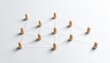© 문용 최 - Simple background, connection network with doll icons connected to each other with thin lines