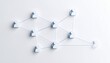 © 문용 최 - Simple background, connection network with doll icons connected to each other with thin lines