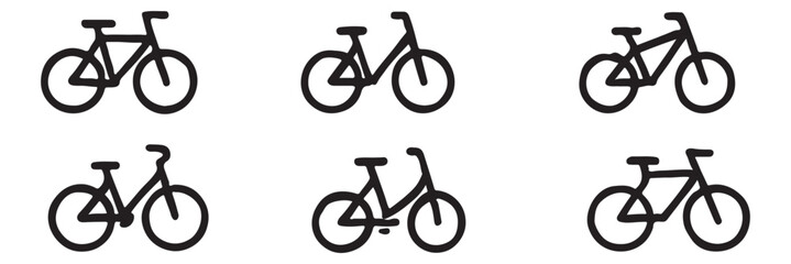 Wall Mural - riding bicycle icon isolated sign symbol, vector flat black trendy style illustration for web and ap
