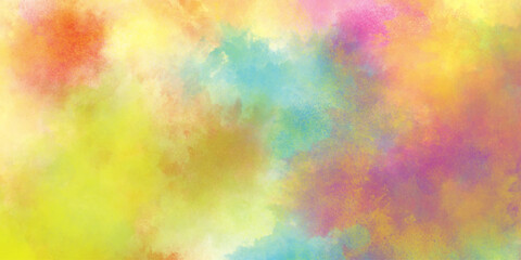 Wall Mural - abstract colorful watercolor painted background texture in abstract sunset or sunrise sky illustrati