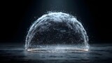 Glowing data sphere protected by a dynamic water shield