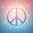 © Yuyu - Pastel peace symbol with soft glow for Instagram, Ai generated image