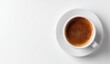 © Bombom - Espresso in a white cup and saucer on a white background
