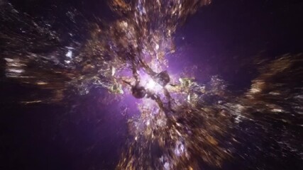 Canvas Print - dynamic colorful abstract space nebula - a vibrant abstract visualization depicting a cosmic nebula 
