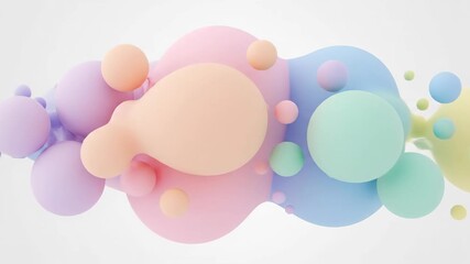 Wall Mural - pastel gradient blobs abstract animation - a seamless animation featuring an array of soft pastel-co