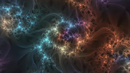 Canvas Print - evolving algorithmic fractal pattern - an intricate, organic fractal design unfolds, showcasing a me