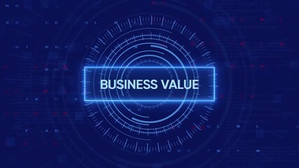 Abstract digital animation featuring the concept of business value in data science
