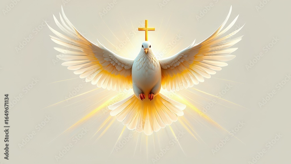 Holy Spirit Dove with Cross - Symbol of Faith and Divine Guidance Stock ...