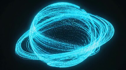 Wall Mural - abstract sphere rotating with glowing particles and trails creating a mesmerizing visual effect, ide