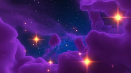 Wall Mural - bright purple nebula clouds and shimmering star clusters filling the vast expanse of space create a 