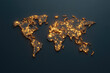 © Phousavanh - World map glowing with global city lights