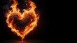 © Lens Wave - Fiery Heart - Burning Love Concept with Flames and Dark Background