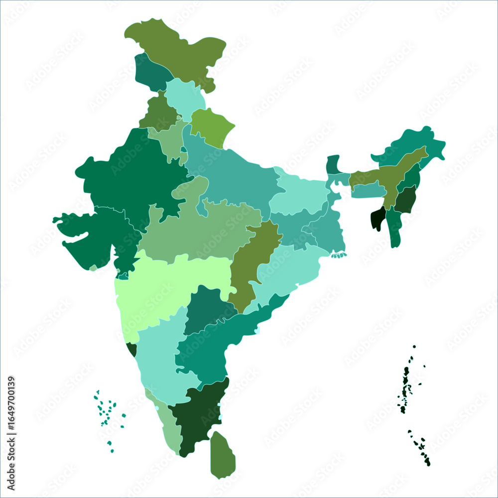 Indian map state coloured, Detailed Political Map of India with All ...