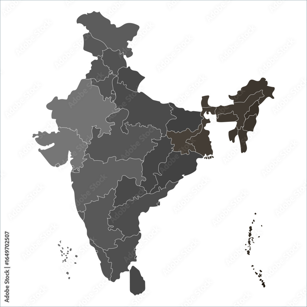 India Travel Map, India map with all states and capitals in clear ...