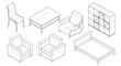 © max - Isometric Line Drawings of Modern Furniture Designs