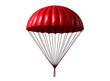 © Md Arif Babu - A vibrant red parachute deployed and open suspended in the air with its lines clearly visible isolated on transparent background