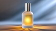 © Vangly - Elegant frosted glass perfume bottle with a silver cap, illuminated softly from below.