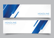 © ikkiae01 - set of modern blue geometric diagonal banner for presentation or business template horizontal background