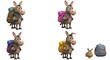 © Bidinstudio - Cartoon donkeys carrying backpacks