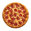 © Buse - Delicious Pepperoni Pizza: A tantalizing overhead shot of a freshly baked pepperoni pizza, showcasing a perfectly golden crust, melted cheese, and savory pepperoni.