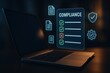 © Media Srock - Laptop displaying a compliance checklist.