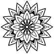 © Saikat - Black and White Floral Mandala Design.