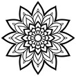 © Saikat - Black and White Floral Mandala Design.