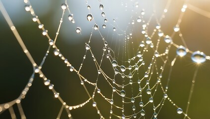 spider web with dew drops