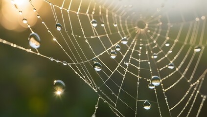 spider web on the morning dew