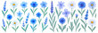 © UriArt - A vibrant arrangement of blue and white flowers in a whimsical style, perfect for any design project.