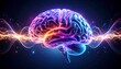 © Kaifiya - Vibrant neural network activity shown as energy waves flowing through an artistic human brain