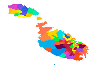  Malta Map Color Edition – Vibrant Island Vector for Tourism, Travel Posters, and Wall Decor