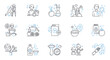 © AbdElrahman - Minimalist thin line icon set illustrating concepts of daily routine, health, wellness, and personal self-care for modern design