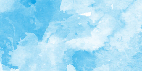 Canvas Print - abstract white and blue watercolor paper texture illustration for grunge design, abstract hand paint